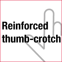 Reinforced thumb-crotch provides added protection between the finger and thumb and prolongs the life of the glove in high wear areas.