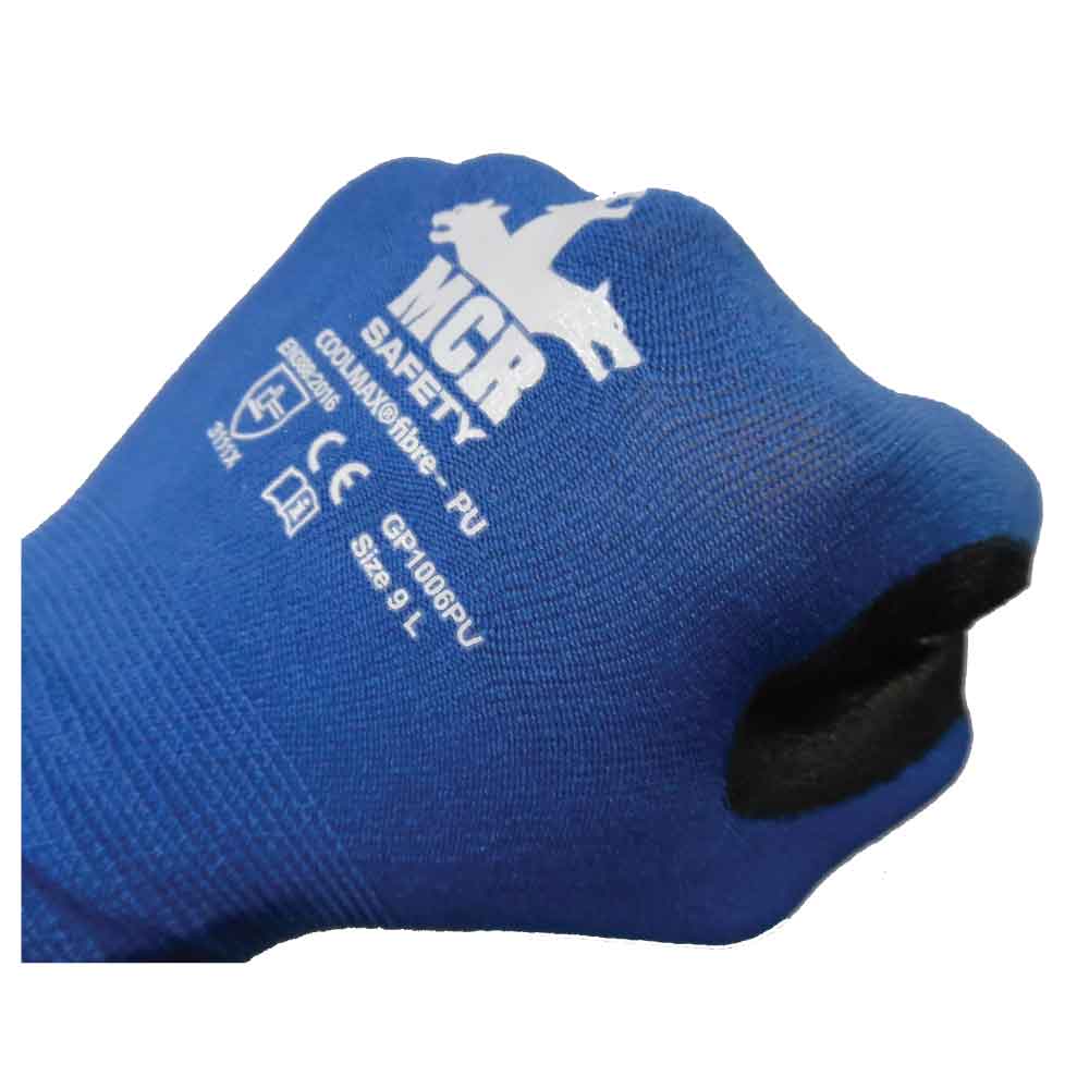 GP1006 protective glove made from coolmax fibre and PU coating